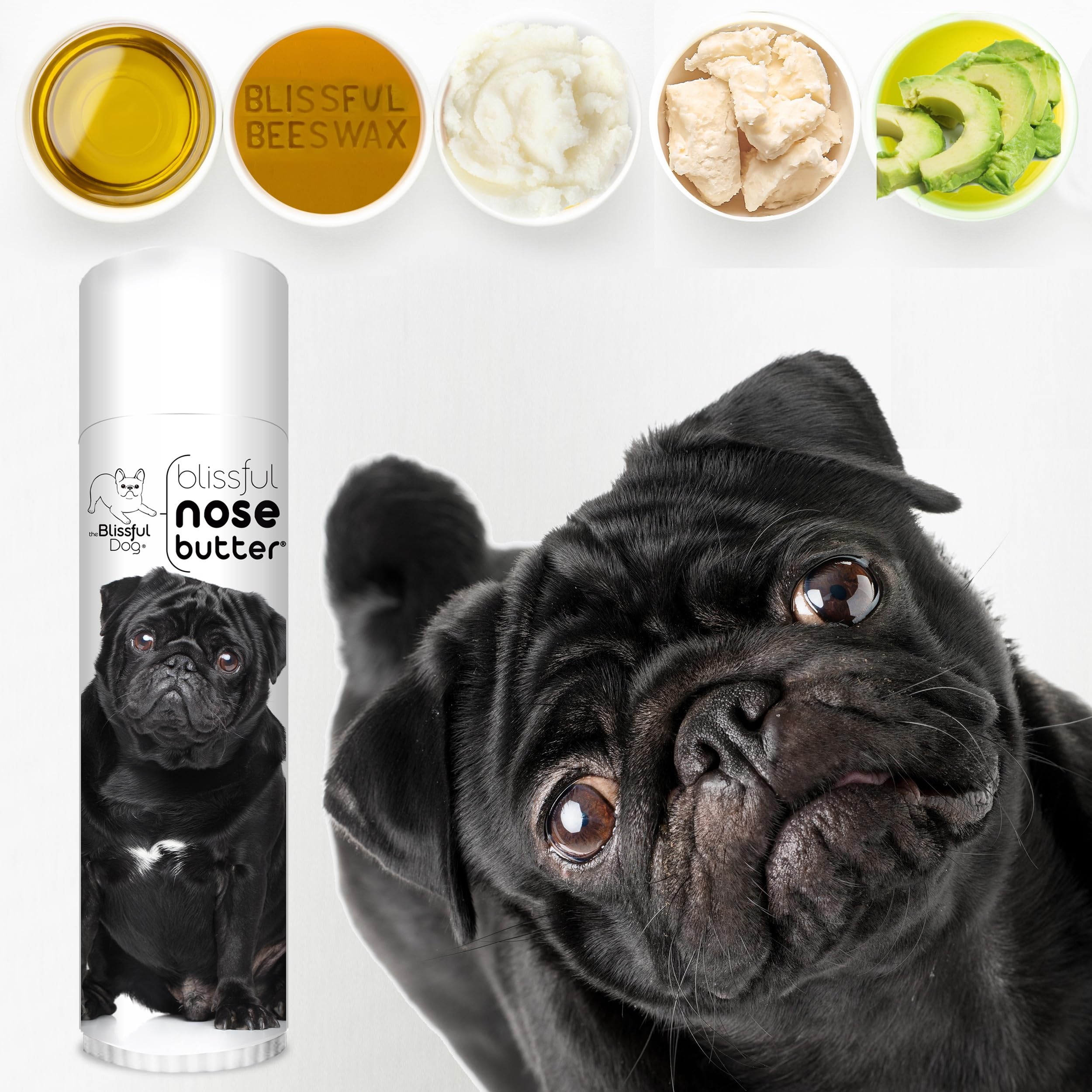 The Blissful Dog Black Pug Unscented Nose Butter, 0.50-Ounce